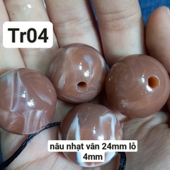 25gam hạt tròn nhựa vân giá đá size to 24mm lỗ xỏ 4mmn làm trang sức,trang trí thủ công