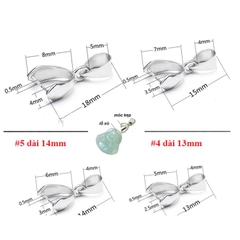 10 kẹp mặt dây chuyền bằng đồng đủ size