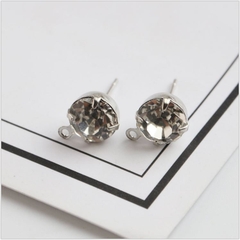 10 chốt làm hoa tai đinh đá có móc treo size 4-5-6-8mm