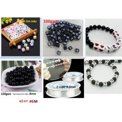 bộ kít 230gam hạt chữ nhựa, dây thun làm 20 vòng tay -Số 6