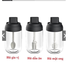 Hũ Đựng Gia Vị, Hũ Thủy Tinh Đựng Gia Vị, Lọ Đựng Gia Vị, Dầu Ăn, Mật Ong 250ml 280ml Chống Nước, Ẩm Mốc, Côn Trùng
