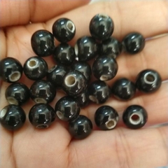 10 viên đá gốm sứ tròn đen 8mm