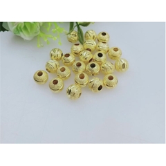 gói 2- 5-10 charm rỗng khắc hoa văn bằng đồng size 10mm