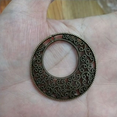 2 Mặt kim loại hoa văn tròn 40mm màu đồng