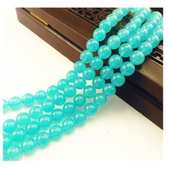 95 viên đá chalcedony TN màu Aqua size 4mm/ có thêm size 6/8/10/12mm
