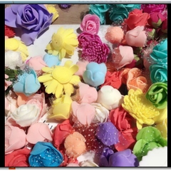 set 10 hỗn hợp nhiều kiểu hoa xốp - Trang Trí Gấu - Phòng - Nhà Cửa