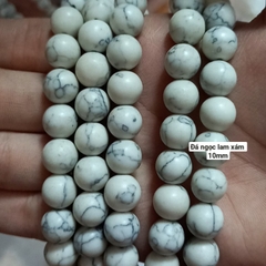 1 viên đá ngoc lam lỗ từ 1mm đến 1,5mm size 8mm 10mm 12mm