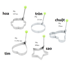 bộ khuôn chiên trứng, khuôn làm bánh tạo hình 5 kiểu