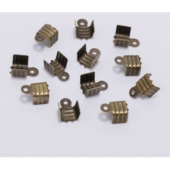 100 cái kẹp 2 lá nối đầu khoá làm vòng tay , vòng cổ vân sọc dùng cho dây size 1.5-2-3mm (p182-21)