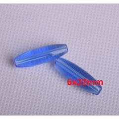 15gam (10 hạt) đá thủy tinh nhân tạo lu thống 6x22mm (có 9 màu) có lỗ xỏ làm vòng