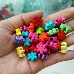 50gam Hạt nhựa lỗ lớn nhiều kiểu dây cột tóc, xỏ vòng hạt, làm trang sức, đồ chơi, trang trí handmade tùy thích....