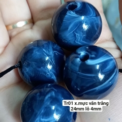 25gam hạt tròn nhựa vân giá đá size to 24mm lỗ xỏ 4mmn làm trang sức,trang trí thủ công
