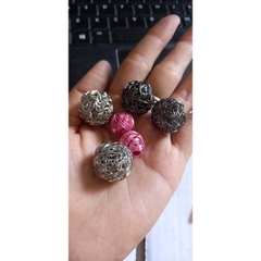 2 viên charm rỗng dây kim loại xoắn 14mm- 20mm dùng làm mặt dây chuyền, vòng cổ, trang trí thủ công