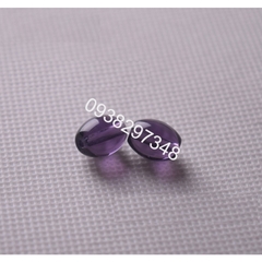 10 viên lu thống  đá thủy tinh nhân tạo 8x11mm (có 8 màu) có lỗ xỏ làm vòng