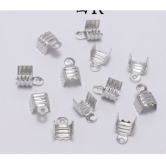 100 cái kẹp 2 lá nối đầu khoá làm vòng tay , vòng cổ vân sọc dùng cho dây size 1.5-2-3mm (p182-21)