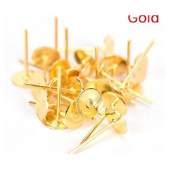 50 cái ghim đầu bằng làm hoa tai , trang sức 3-4-5-6-8-10mm