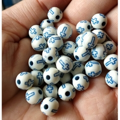 10-50 Hạt tròn in THÁNH GIÁ nhiều màu 8mm