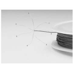 dây cáp, dây thép dẻo + chốt kẹp bi đầu dây 2.5mm xỏ hạt làm vòng, rèm màu xám