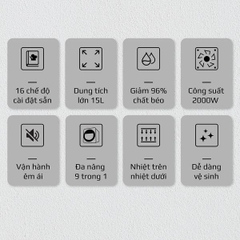 Nồi Chiên Không Dầu OLIVO AF15 - Dung Tích 15L - 16 Chức Năng - Công Suất 2000W - Độ Ồn Thấp Nhất