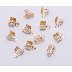 100 cái kẹp 2 lá nối đầu khoá làm vòng tay , vòng cổ vân sọc dùng cho dây size 1.5-2-3mm (p182-21)