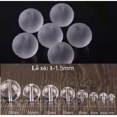 1kg hạt đá thủy tinh màu trắng mờ size 8-10-12mm