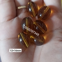 10 viên lu thống  đá thủy tinh nhân tạo 12x16mm (có 8 màu) có lỗ xỏ làm vòng