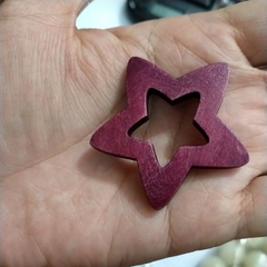 5 ngôi sao gỗ size 45mm nâu đỏ