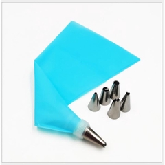 bộ 6 Đui Bắt Kem Gồm Chốt + Túi bóp kem silicon , đuôi bắt kem p191-172