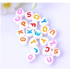 set 5/10/25GAM Hạt Chữ Cái trái tim nền trắng chữ đủ màu
