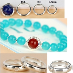 charm tròn ốp hạt bạc 925-