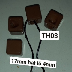 10gam hạt nhựa vuông, hình thoi có lỗ xỏ  16mm- V01, V02- V03- V04