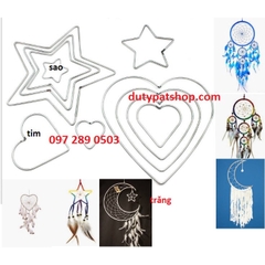 Vòng tròn, trái tim, ngôi sao từ 25-35cm làm dreamcatcher đủ loại (size đại)