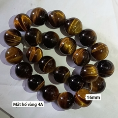 Một hạt đá mắt hổ 8-10-12-14-16-18-20mm vàng nâu 4A