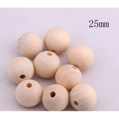 5hạt gỗ trơn màu kem tự nhiên size 25mm (gói 25/50/100gam)