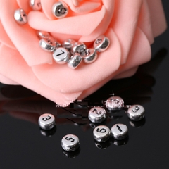 set 5-25gam Hạt Chữ Cái tròn, số 4x7mm nhiều màu để chọn