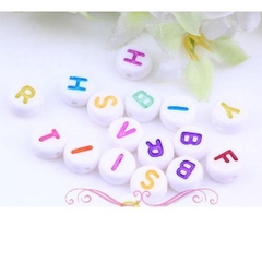 (Chọn chữ ) 10 Hạt Chữ Cái tròn, số nền trắng chữ đủ màu