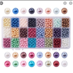 500gam hạt châu, hạt cườm ngoc trai nhựa nhiều màu nhiều size 4-6-8-10-12ly