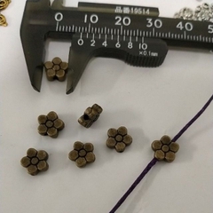 10 Charm hoa 5 cánh size 8mm màu đồng cổ