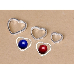 charm trái tim ốp hạt bạc 925 size5.5-7.5-9mm