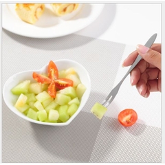 -Nĩa xiên hoa quả, đồ ăn bằng inox loại 2 mũi (đĩa) (p175-19)