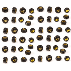 (Loại đẹp) 20 Hạt chữ số tròn, phép tính 4x7mm các màu làm vòng, dây đeo khẩu trang....