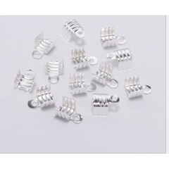 100 cái kẹp 2 lá nối đầu khoá làm vòng tay , vòng cổ vân sọc dùng cho dây size 1.5-2-3mm (p182-21)