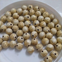 Hạt nhựa in hình Phật vàng 10mm
