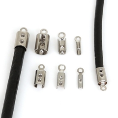 gói 50 chốt kẹp đầu dây làm vòng tay, vòng cổ dạng tròn đủ size 3mm, 4mm, 5mm, 6mm (P182-26)