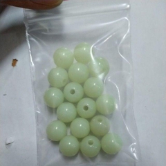 10-25-50 gam hạt nhựa xanh trắng vân giả đá size 8mm có lỗ cỏ dùng làm vòng tay, vòng cổ, trang trí thủ công