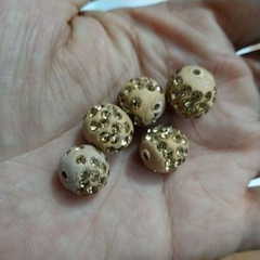 5 viên charm gốm đính đá 12mm nhiều màu