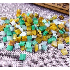 2 viên charm chữ Vạn đá 4x8mm tự nhiên, lỗ xỏ 1mm làm vòng MH 2634(p131-23)