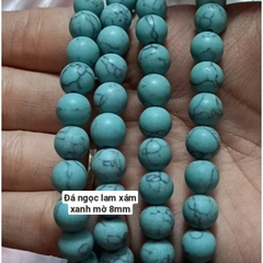 1 viên đá ngoc lam lỗ từ 1mm đến 1,5mm size 8mm 10mm 12mm