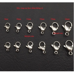 Gói 5 Móc khóa càng cua Inox nhiều size để chọn (thép không rỉ)
