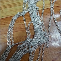 5 Xích đoạn 28cm màu bạc trắngsợi to 2mm